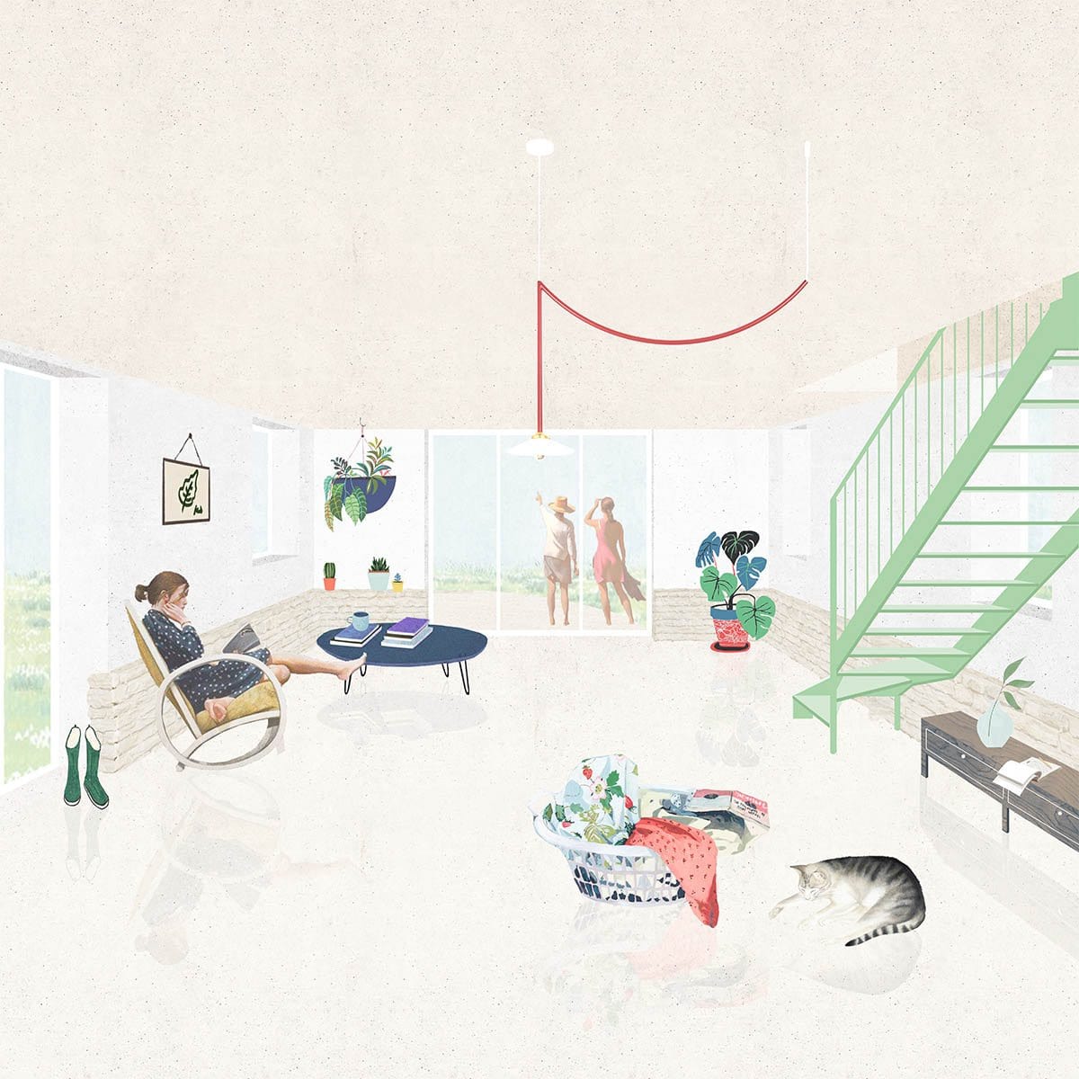 intérieur d'un séchoir à tabac rénové