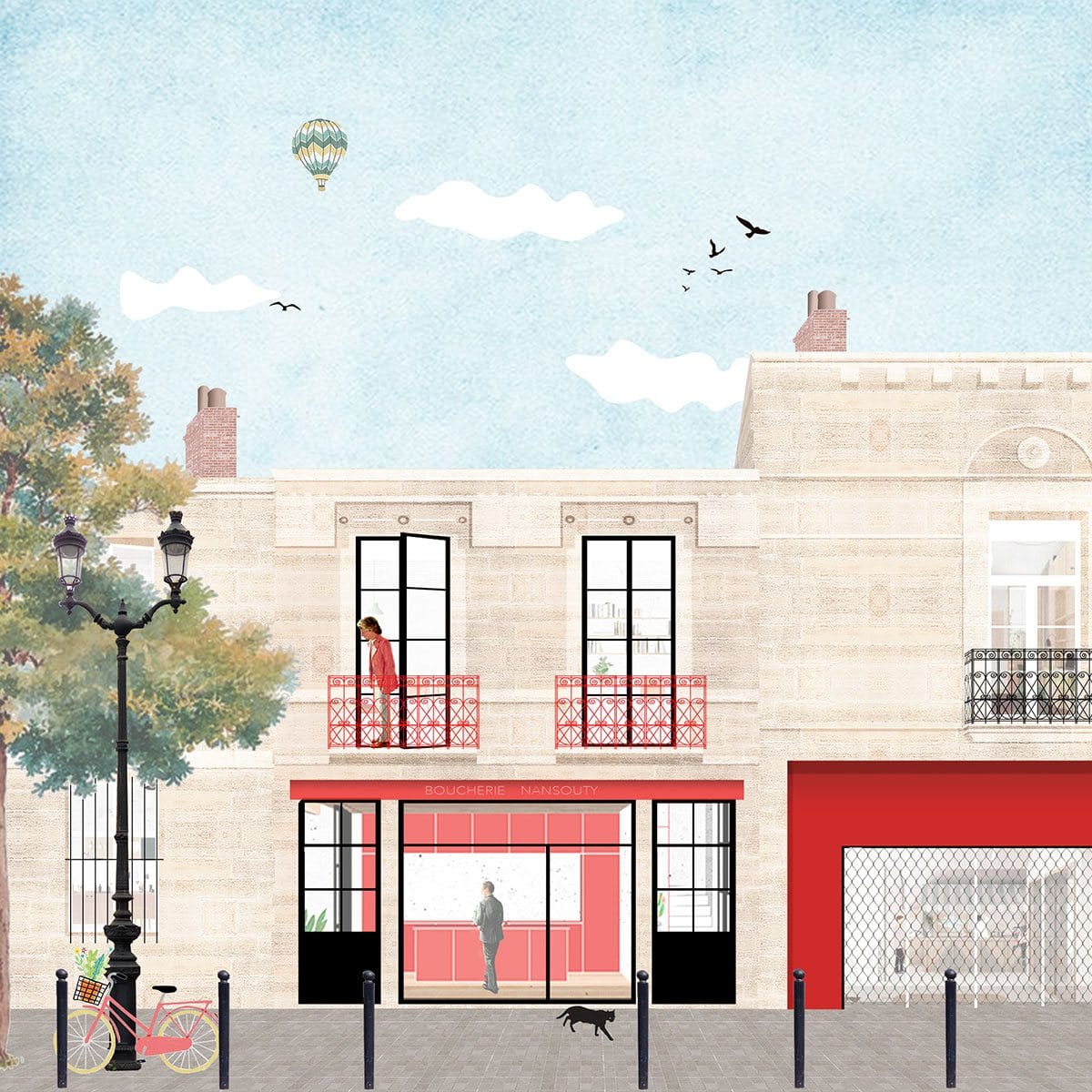 collage vitrine boucherie renovee nansouty bordeaux