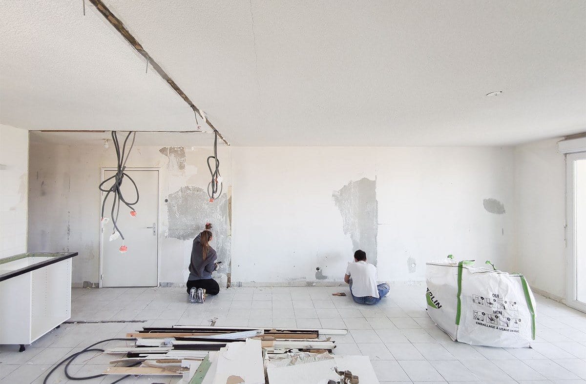 finitions d'un appartement en rénovation
