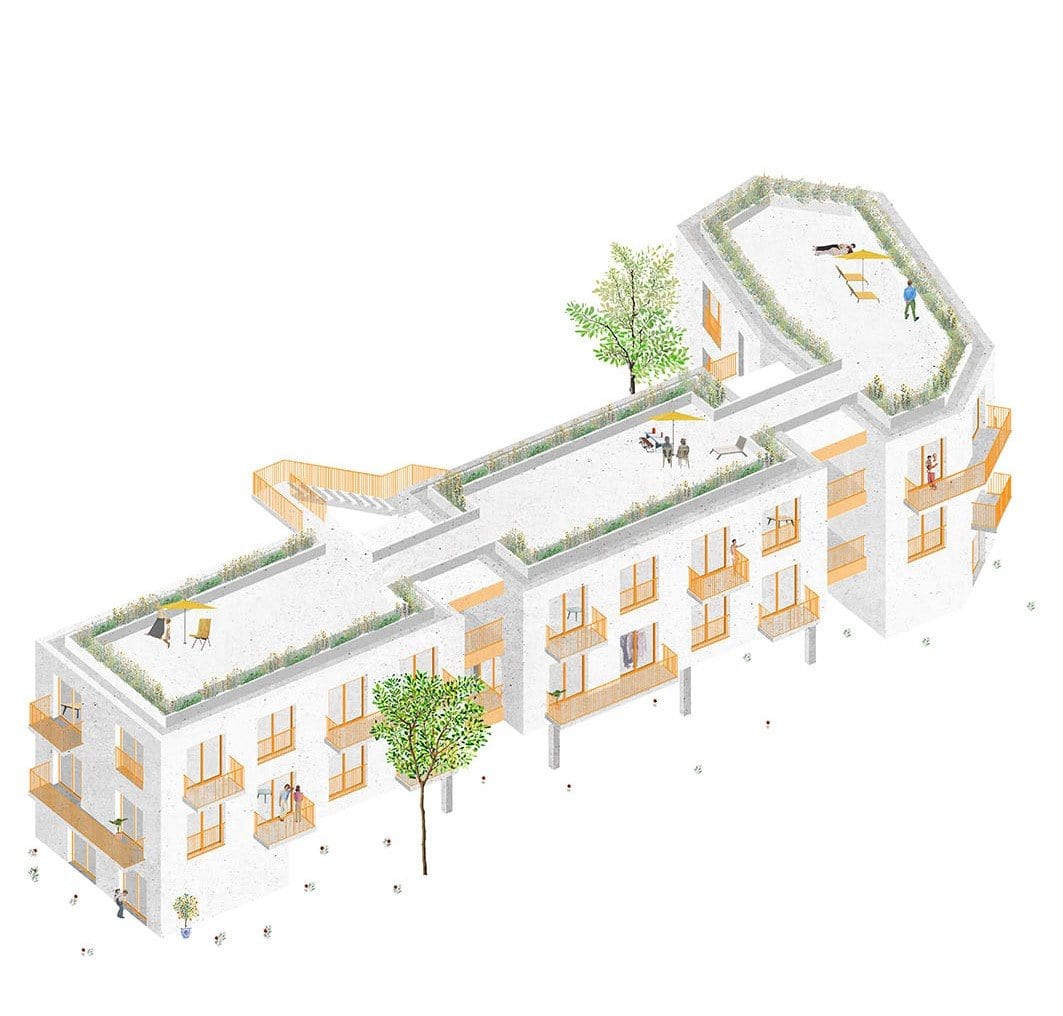 axonometrie habitat collectif architecte de copropriete