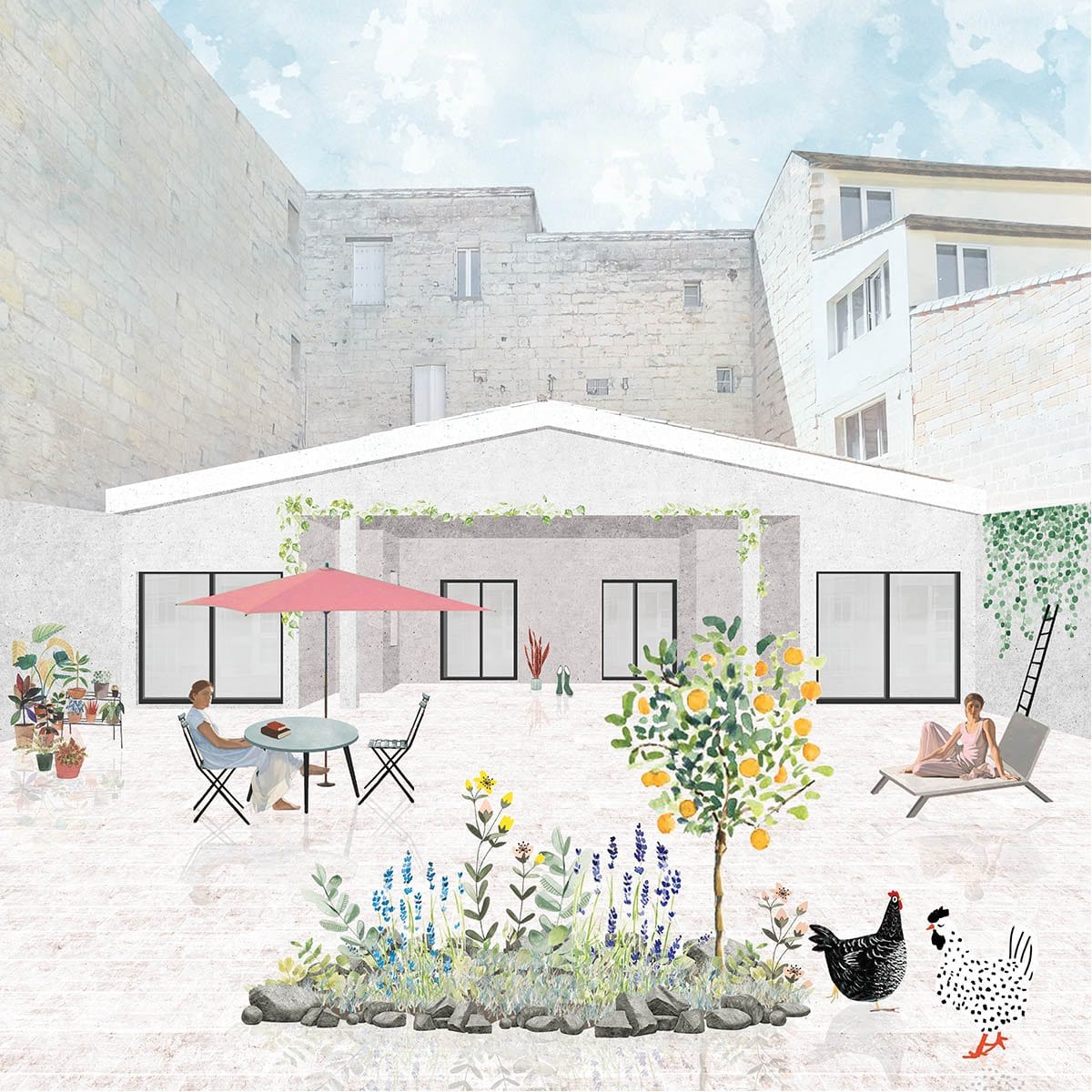 Projet de rénovation d’un immeuble de logements collectifs à Libourne par ERHÉ Architecture