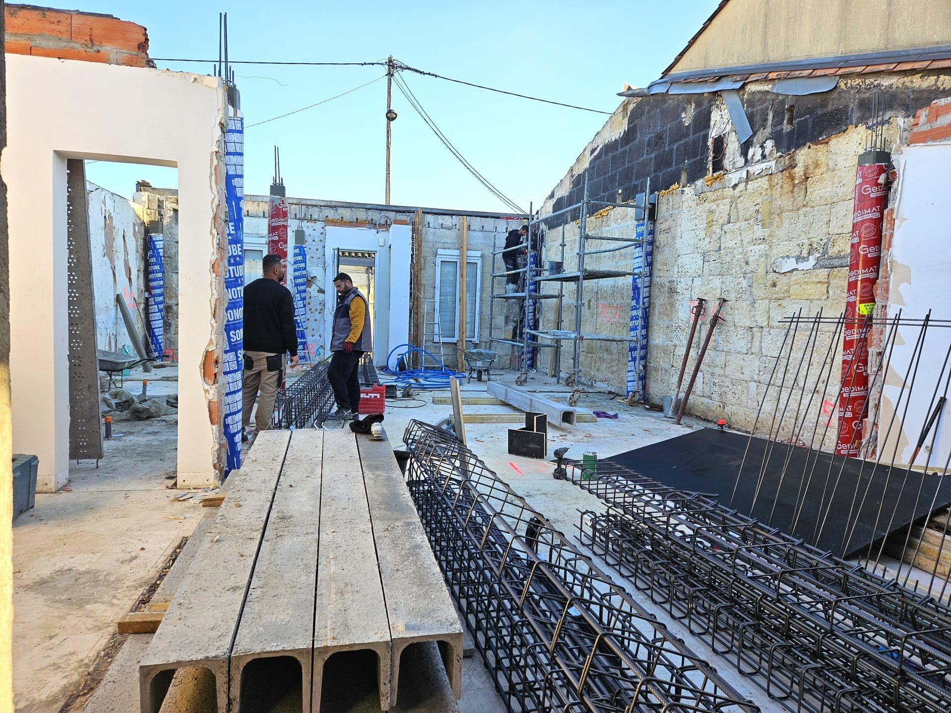 chantier rénovation échoppe bordeaux erhé